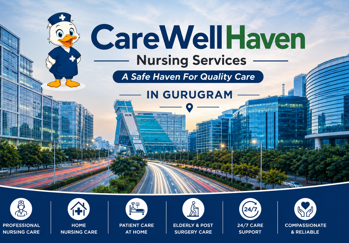 Home nursing care in Gurugram – professional nurse caring for patient at home