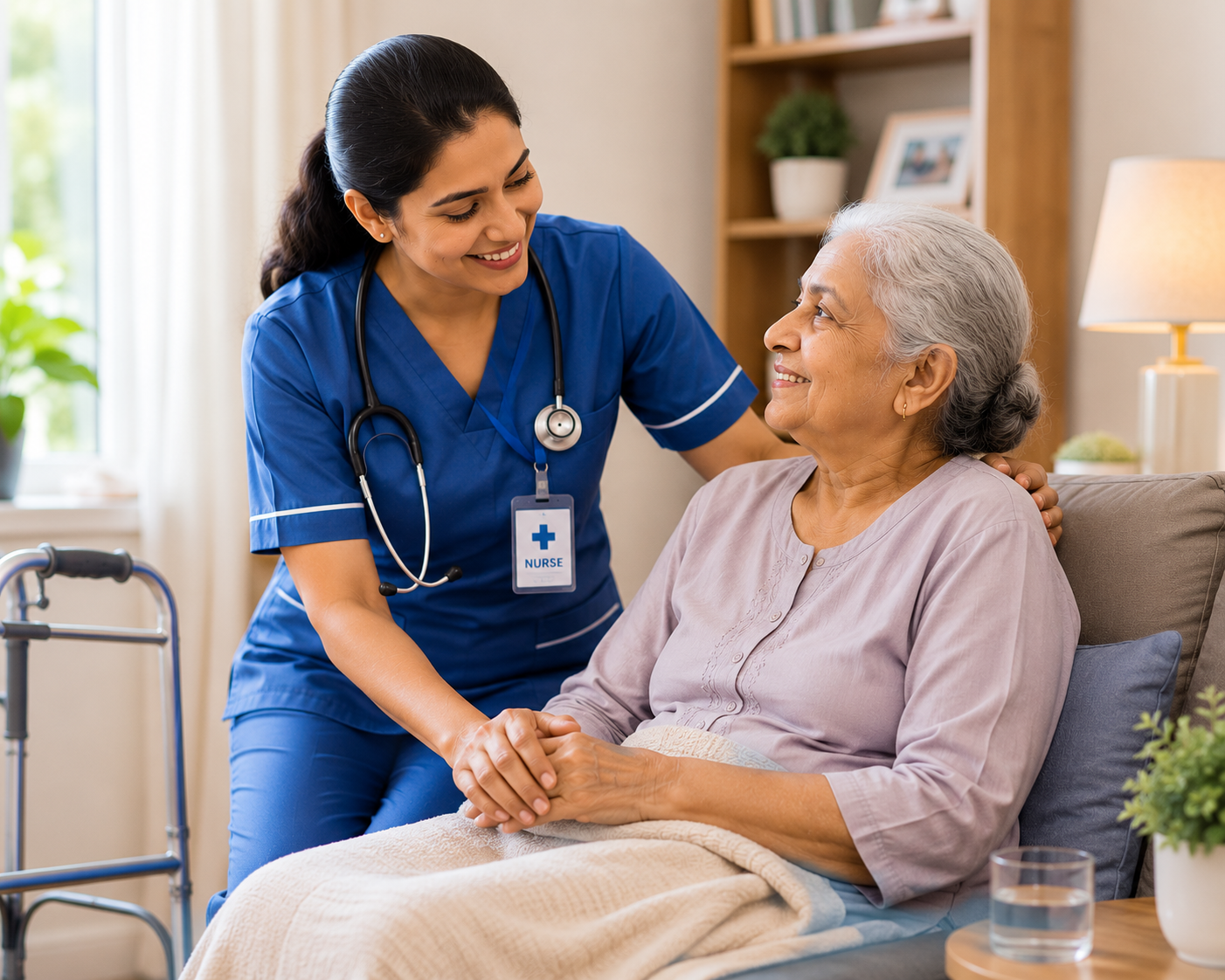 Nurse with elderly patient